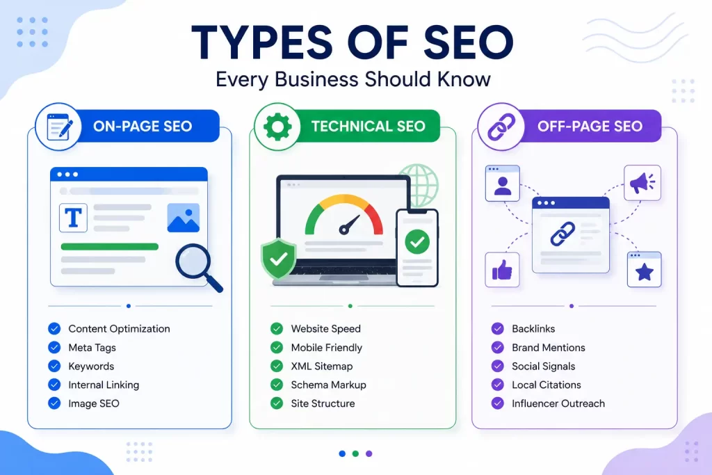 What are types of seo for business