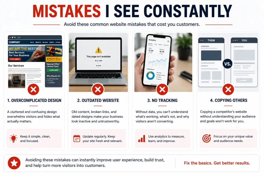 Mistakes to avoid in your websites.