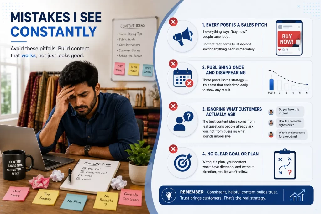Constant mistakes in content marketing done by people